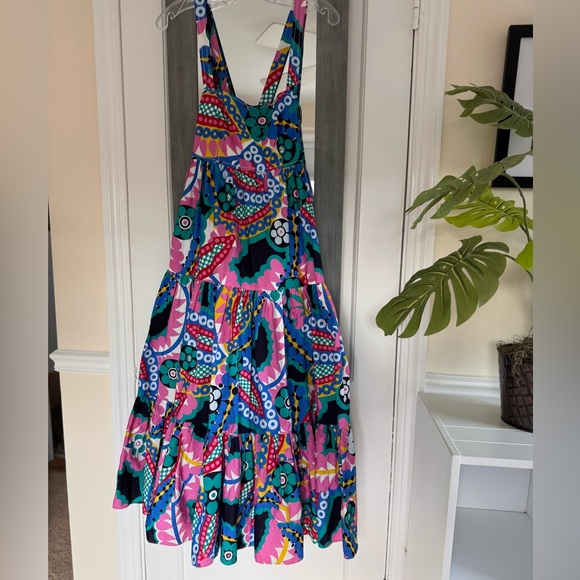 J Crew Ratti Kaleidoscope Floral Tiered Maxi Apron Dress - Picture 4 of 11